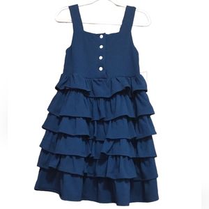 Rare Editions Navy Blue 6 tier Ruffle Dress NWT Sz.6